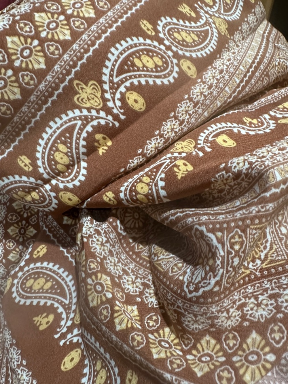 Boho Strapless Smocked Jumpsuit Brown Paisley New Boutique - Picture 7 of 7